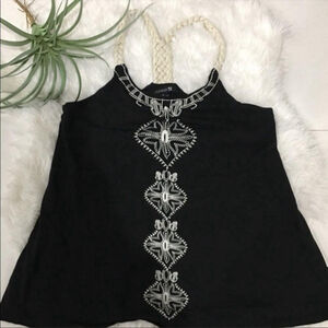 Forever 21 Black tank top with a braided rope size Medium